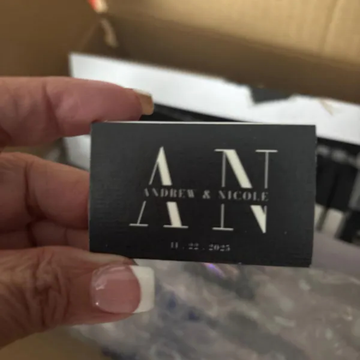 Wedding Supply In Bulk - Caixas de Fósforos Personalizadas com Folha