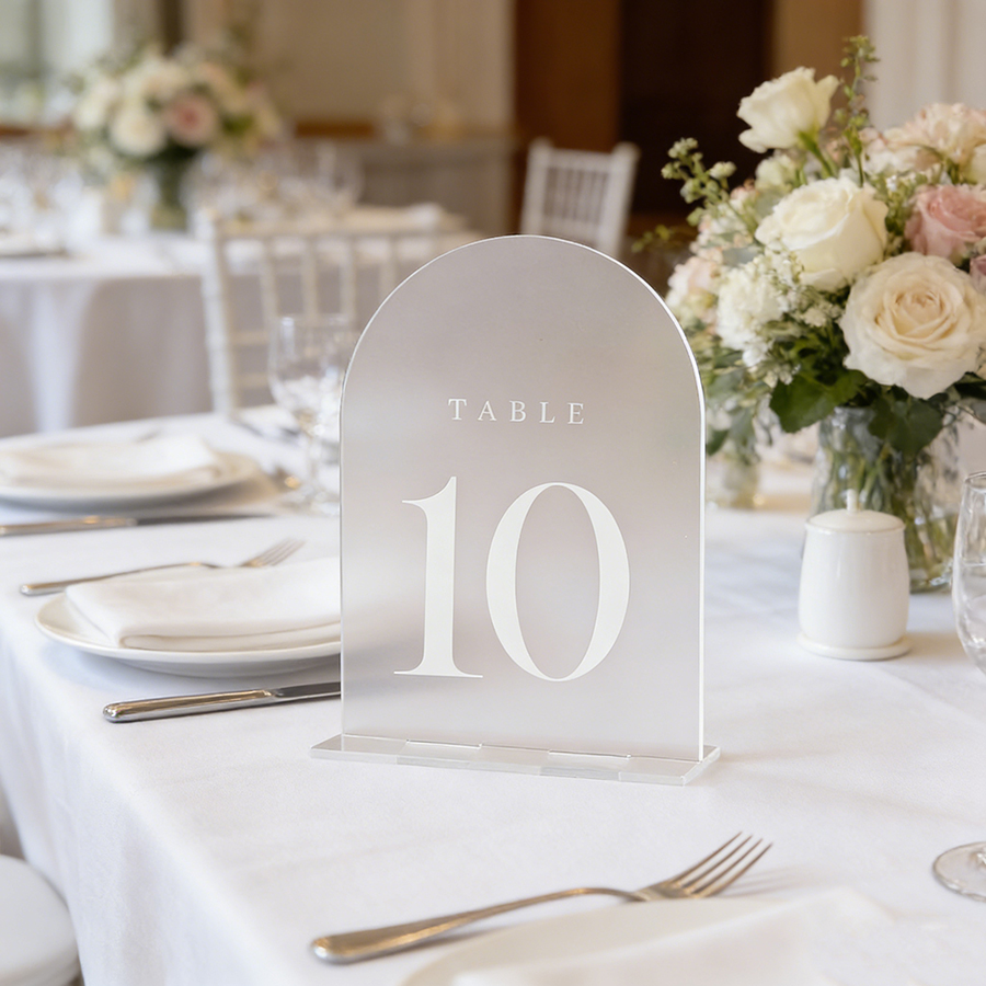 Table Number Gold - 10 Peças de Arco de Acrílico