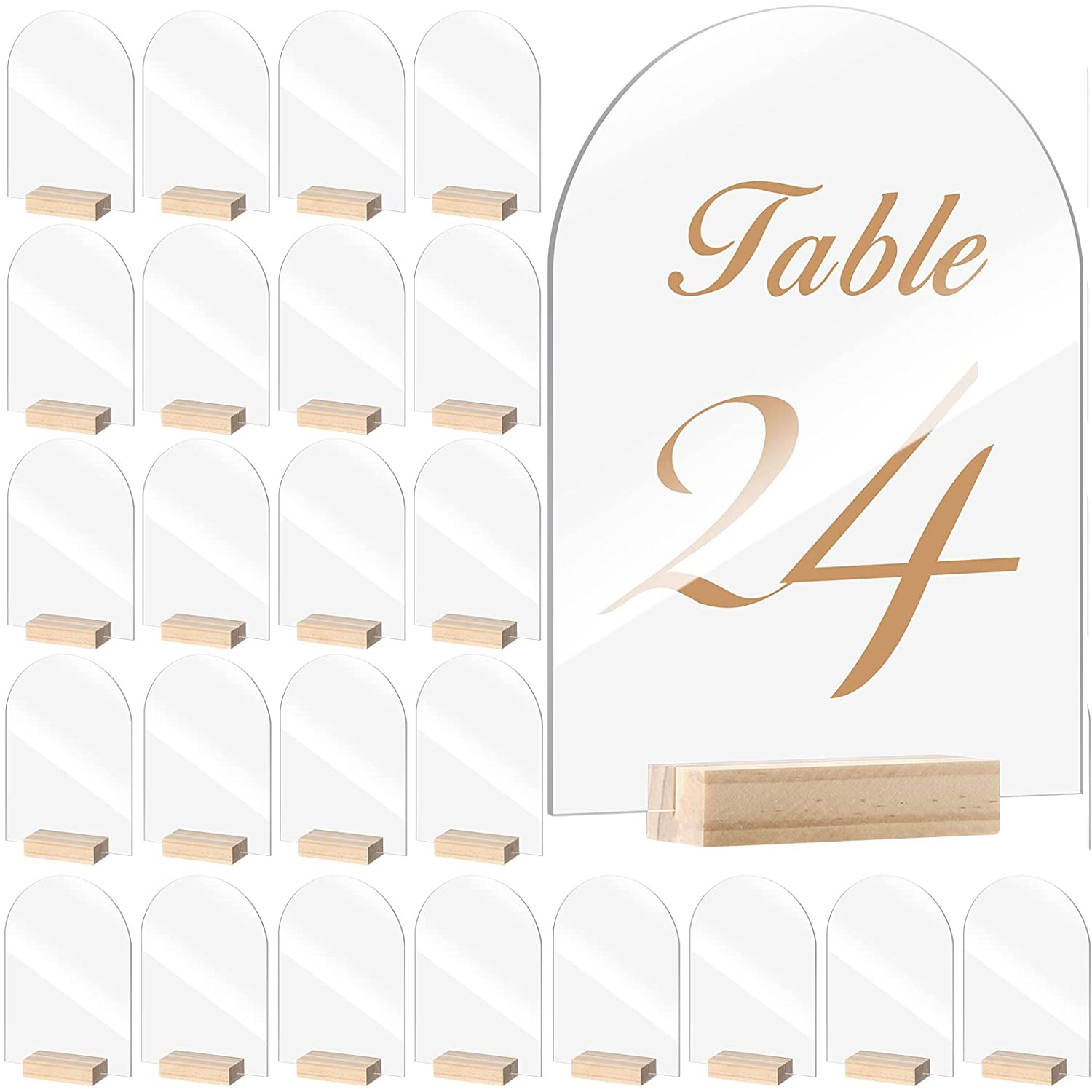 Table Number Gold - 10/20/30/50 pces arco acrílico sinal conjunto