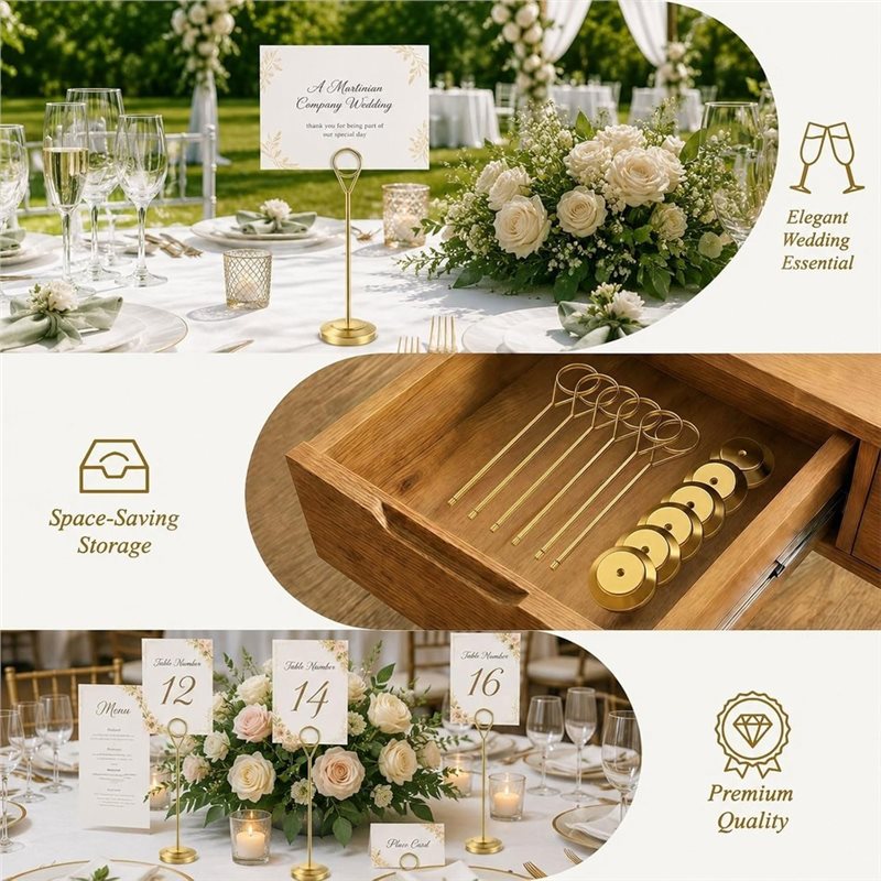 Suportes de Fotos Resistentes  - Table Number Gold avaliação e preço