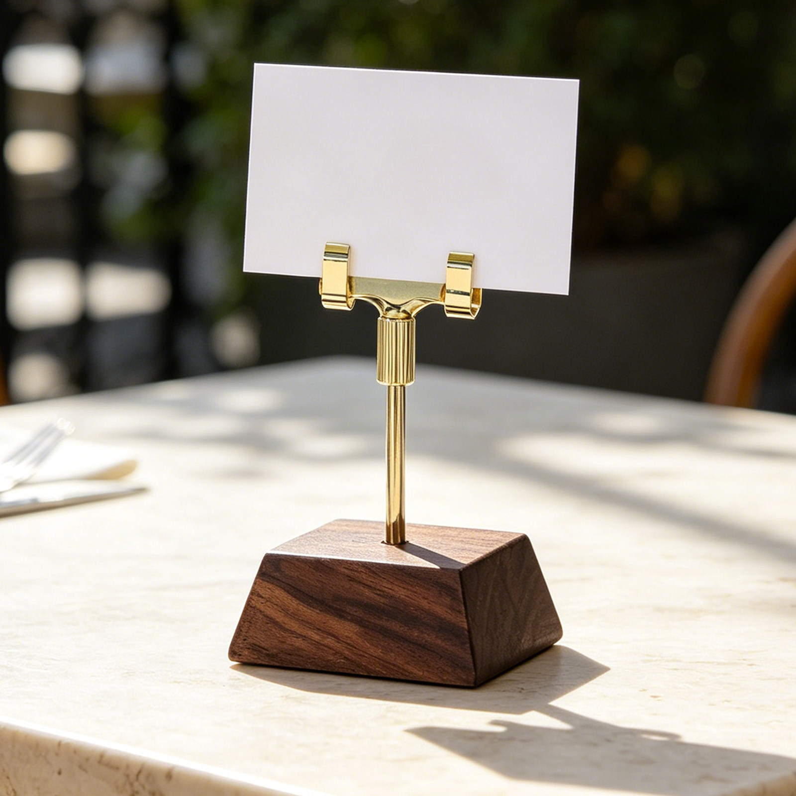 Suporte de Madeira de Nogueira - Table Number Gold avaliação e preço