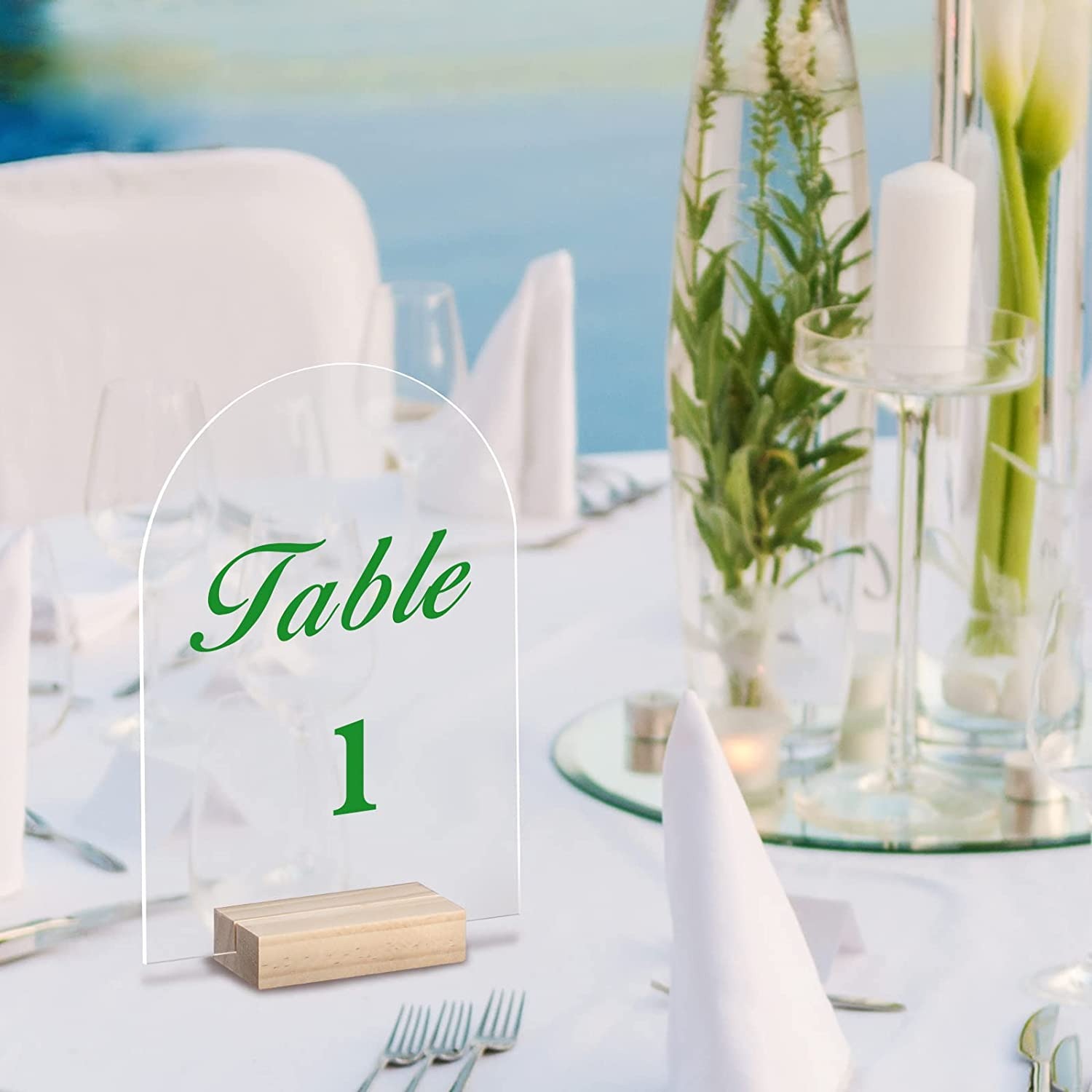 10/20/30/50 pces arco acrílico - Table Number Gold avaliação e preço